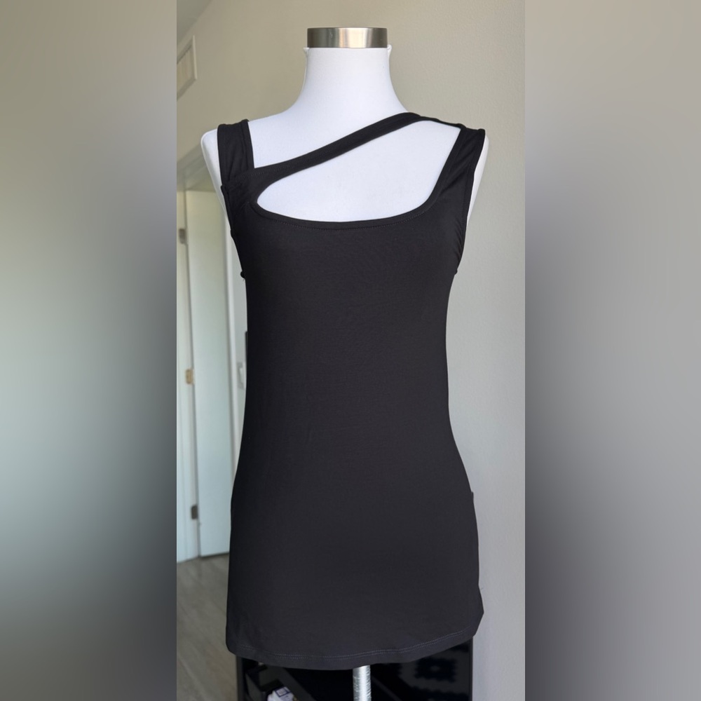 Asymmetric Black Women’s Tank Top